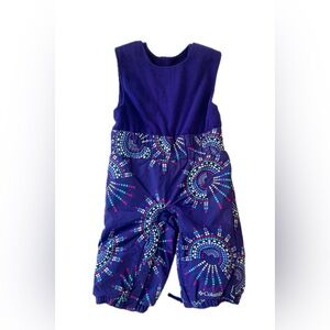 Columbia Sz 3-6 Months Baby Girls Snow Bibs, Fleece Upper, Purple